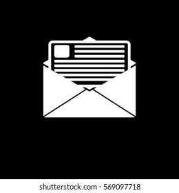 Open letter icon, vector illustration