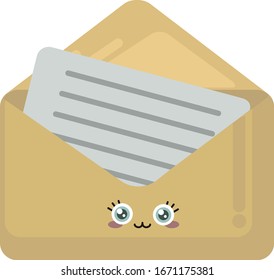 Open letter, illustration, vector on white background.
