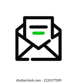 Open letter in mail. Pixel perfect, editable stroke icon