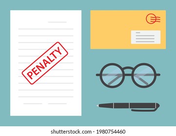 open letter notification about penalty  - vector illustration