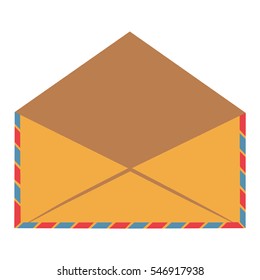 Open letter. Postal transfer. Vector illustration isolated on white background.