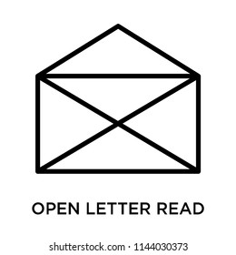 Open letter read email icon vector isolated on white background for your web and mobile app design, Open letter read email logo concept