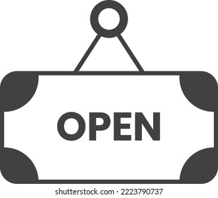 open letter sign illustration in minimal style isolated on background