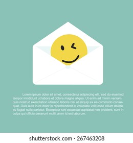 Open letter with smile - giving consolation Concept