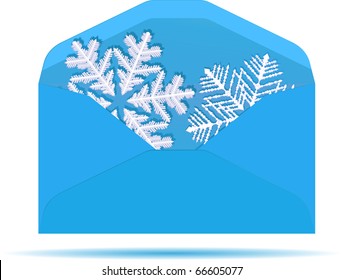 Open letter with snowflakes