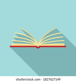 Öffnen Sie das Bibliotheksbuchsymbol. Flache Illustration des offenen Bibliotheksbuchs, Vektorsymbol für Webdesign