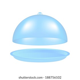 Open light blue cloche