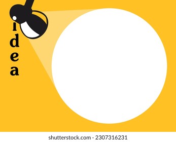 Open Light bulb open idea on yellow background. Creative idea concept. Silhouette lamp. vector illustration for template, banner, poster, and background.