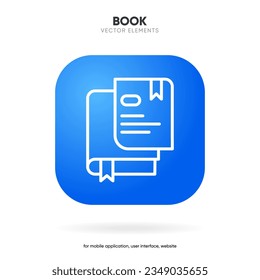 Open line book icon related to education or library. Book store, knowledge symbol