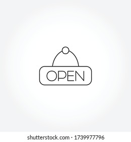 open line icon. open shopping store tag isolated line icon