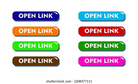 Open Link Icon With Eight Different Colors. Vector Illustration. Creative Sign Icon Design For Web, Social Media, File, And Others.