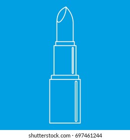 Open Lipstick Icon Blue Outline Style Isolated Vector Illustration. Thin Line Sign