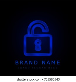 Open Lock blue chromium metallic logo