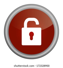 Open Lock Button Red