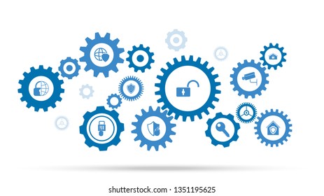 Open lock icon. From cyber security set