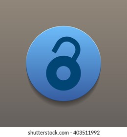 Open lock icon. Flat design style eps 10