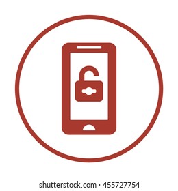 Open lock  icon. Flat design.