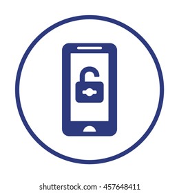 Open lock  icon. Flat design.