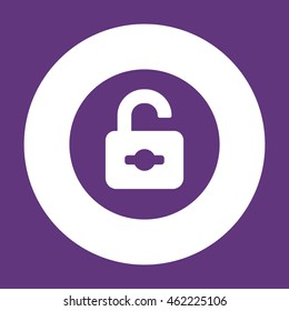 Open lock  icon. Flat design.
