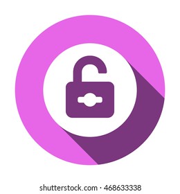 Open lock  icon. Flat design.