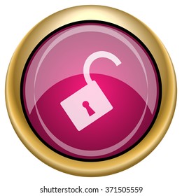 Open lock icon. Internet button on white background. EPS10 vector.
