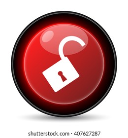 Open lock icon. Internet button on white background. EPS10 vector
