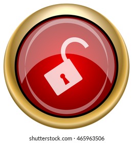 Open lock icon. Internet button on white background. EPS10 vector.

