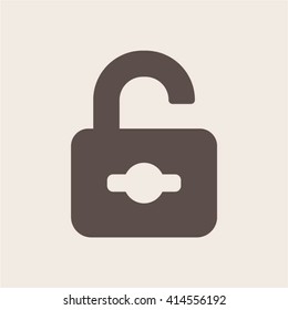 Open  lock  icon,  isolated. Flat  design.