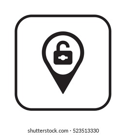 Open  lock  icon, isolated. Flat  design. 