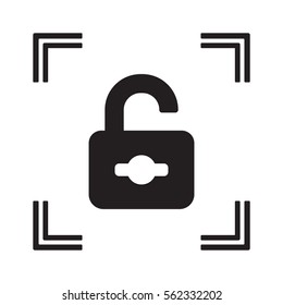 Open  lock   icon, isolated. Flat  design. 
