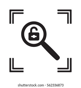 Open  lock   icon, isolated. Flat  design. 