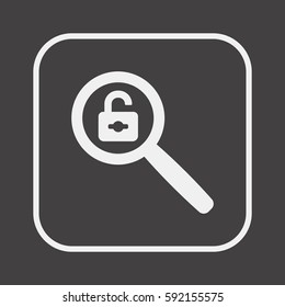 Open  lock   icon, isolated. Flat  design. 