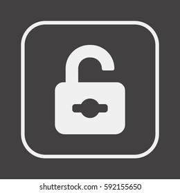 Open  lock   icon, isolated. Flat  design. 