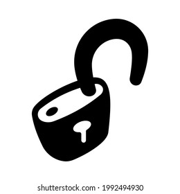 Open lock icon isolated vector illustration. High quality black style vector icon