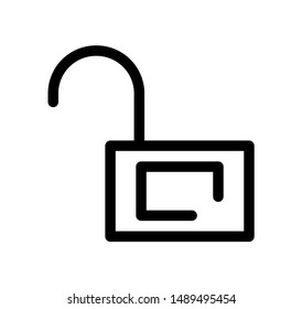 open lock icon, line style, editable vector