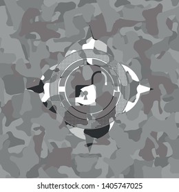 open lock icon on grey camo texture