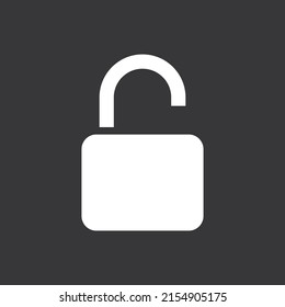 Open lock icon on grey background