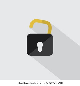 open the lock icon with shadow