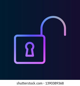 Open lock  icon. Simple thin line, outline vector of web icons for UI and UX, website or mobile application