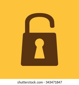 The open lock icon. Lock symbol. Flat Vector illustration