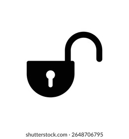 Open lock icon tilted slightly right symbolizing unlocked security