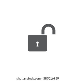 Open lock icon, unlock vector illustration