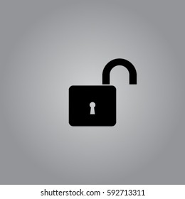 Open lock icon, unlock vector illustration