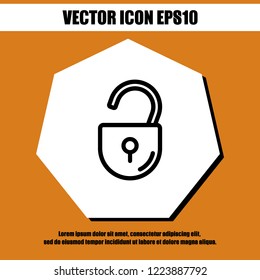 Open lock icon vector