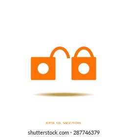 Open lock icon - vector