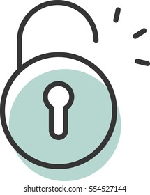 open lock icon vector