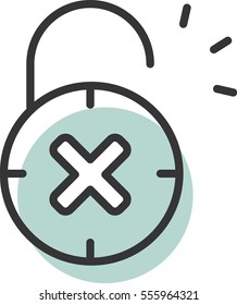 open lock icon vector