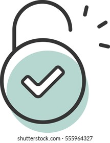 open lock icon vector