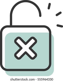 open lock icon vector