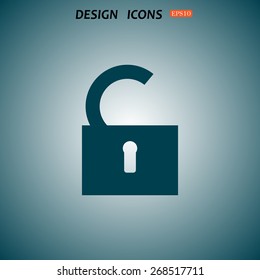 open lock. icon. vector design